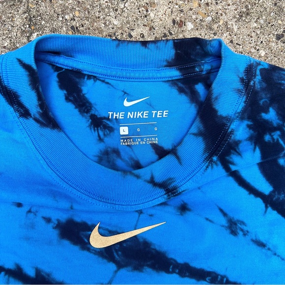 Nike Tie Dye Blue Gold Graphic T-Shirt Swoosh Logo USA Basketball Tee - Picture 8 of 11
